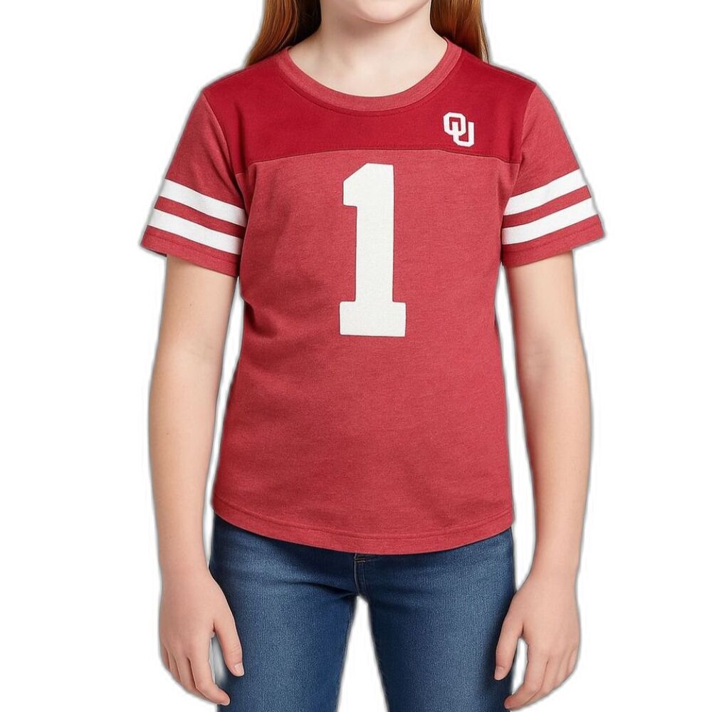 Colosseum Girls Oklahoma Sooners #1 T-Shirt | Size Large (10–12)